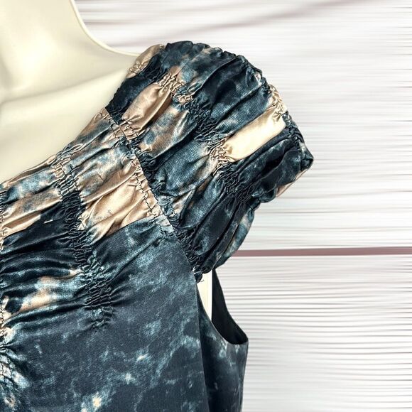 Vivienne Tam Silk Knee-Length Dress Retro Style Smocked Neck Line size 2 - Picture 7 of 14